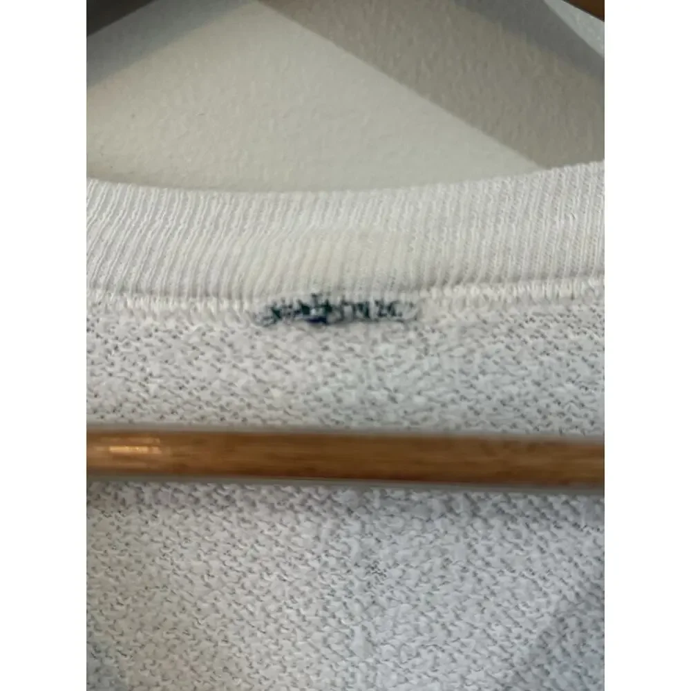 Vintage 90s Guess Jeans Sweatshirt White Blue Spell Out Cut Tag Measures A Lg/XL - Picture 3 of 7